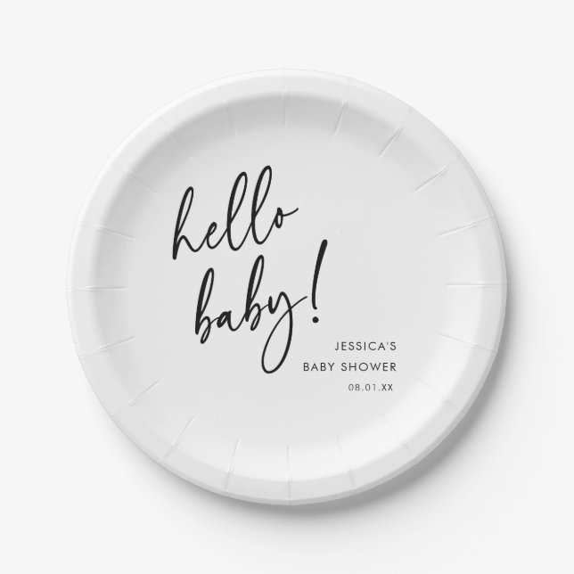 Modern Minimalist Baby Shower Paper Plate (Front)