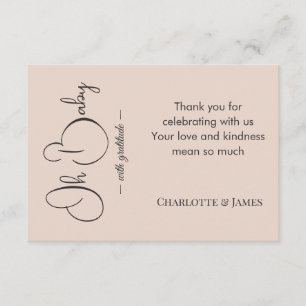 Modern Minimalist Baby Shower Powder Blush Enclosure Card