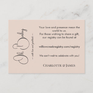 Modern Minimalist Baby Shower   Powder Blush Enclosure Card