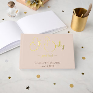 Modern Minimalist Baby Shower Powder Blush Guest Book