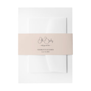 Modern Minimalist Baby Shower   Powder Blush Invitation Belly Band