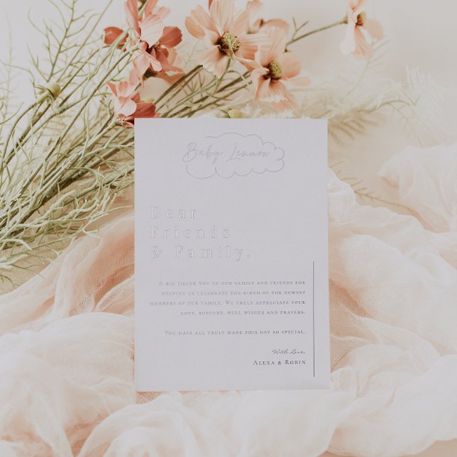 Modern Minimalist Baby Shower Thank You (Creator Uploaded)