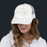 Modern Minimalist Bachelorette Bridesmaid Trucker Hat<br><div class="desc">Whether you're the bride-to-be or the maid of honour looking for a stylish gift for your bridesmaids, the Modern Minimalist Bachelorette Bridesmaid Trucker Hat is the perfect choice. Designed to coordinate with for the «Chloe» Wedding Invitation Collection. To change details, click «Details». To move the text or change the size,...</div>
