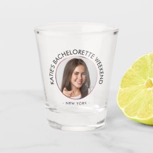 Modern Minimalist Bachelorette Party Bride Photo Shot Glass