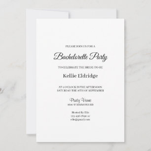 Modern Minimalist Bachelorette Party Invitation