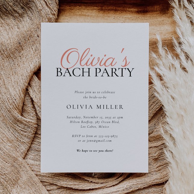 Modern Minimalist Bachelorette Party Invitation (Creator Uploaded)