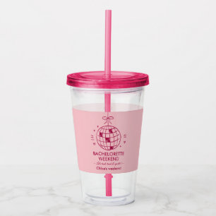 Modern Minimalist Bachelorette Weekend Pink Acrylic Tumbler