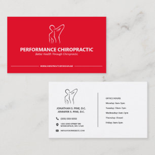 Modern Minimalist Back Spine Logo Chiropractor Bus Business Card