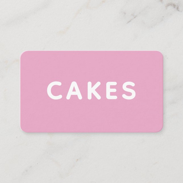 Modern Minimalist Bakery Business Card Pink White (Front)