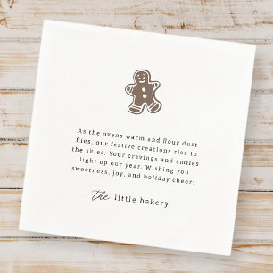 Modern Minimalist Bakery Holiday Thank You Napkin