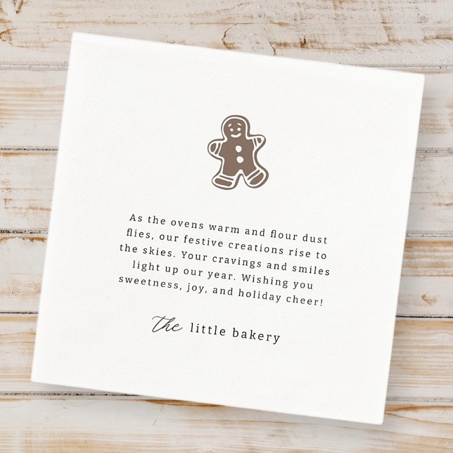 Modern Minimalist Bakery Holiday Thank You Napkin (Creator Uploaded)