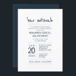 Modern   Minimalist Bar Mitzvah Invitation<br><div class="desc">Composed of playful script and serif typography; All against a backdrop of white background. 

This is designed by Select Party Supplies,  exclusive for Zazzle.

Available here:
http://www.zazzle.com/selectpartysupplies</div>