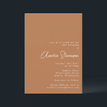 Modern Minimalist Bat Mitzvah Script Terracotta Invitation<br><div class="desc">Modern Minimalist Bat Mitzvah Invitation in Boho Terracotta Brown</div>