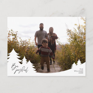 Modern Minimalist, Be Joyful, Family Photo Postcard