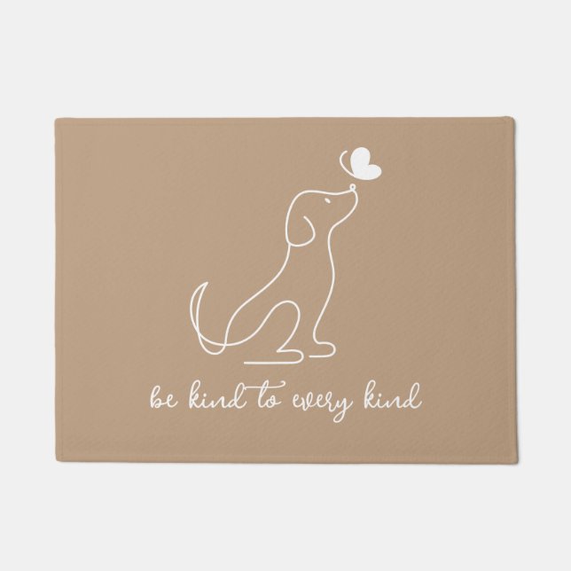 Modern Minimalist Be Kind To Every Kind Dog Doormat (Front)