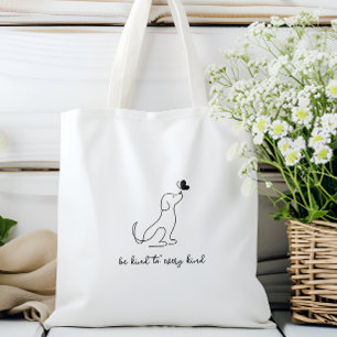 Modern Minimalist Be Kind To Every Kind Dog Tote Bag