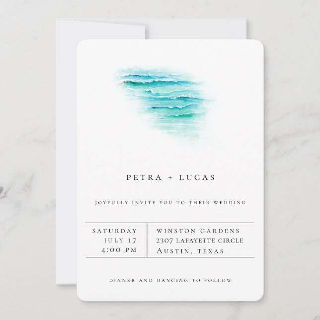 Modern Minimalist Beach Wedding Invitation (Front)