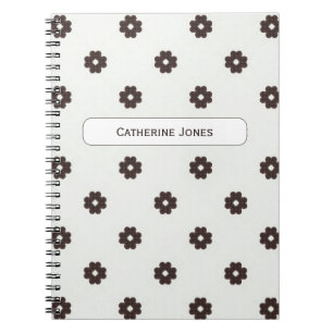 Modern Minimalist Beige and Brown Vintage Pattern Notebook
