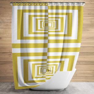 Modern Minimalist Beige Geometric Shower Curtain