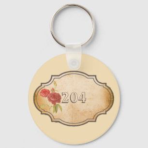 Modern Minimalist Beige Old Clock Personalised Key Key Ring