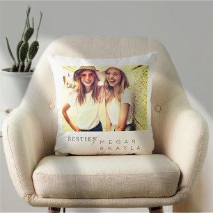 Modern Minimalist Best Friends BFF Photo Cushion