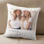 Modern Minimalist Best Friends BFF Photo Cushion<br><div class="desc">Design is composed of fun and playful typography with sans serif and serif font. Add a custom photo.</div>