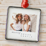 Modern Minimalist Best Friends BFF Photo Metal Tree Decoration<br><div class="desc">Design is composed of fun and playful typography with sans serif and serif font. Add a custom photo.</div>