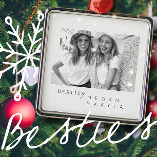 Modern Minimalist Best Friends BFF Photo Metal Tree Decoration