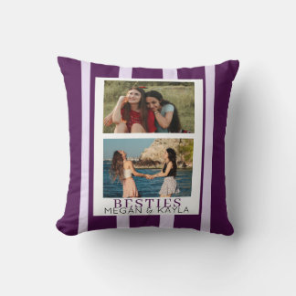 Modern Minimalist Best Friends BFF Photo Throw Cushion