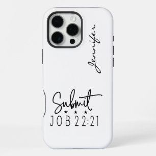 Modern Minimalist Bible Verse Job 22:21 iPhone 16 Pro Max Case