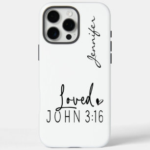 Modern Minimalist Bible Verse John 3:16 iPhone  16 Pro Max Case