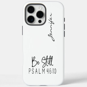 Modern Minimalist Bible Verse Psalm 46:10 iPhone 16 Pro Max Case