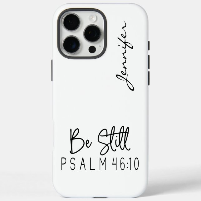 Modern Minimalist Bible Verse Psalm 46:10 iPhone Case-Mate iPhone Case (Back)