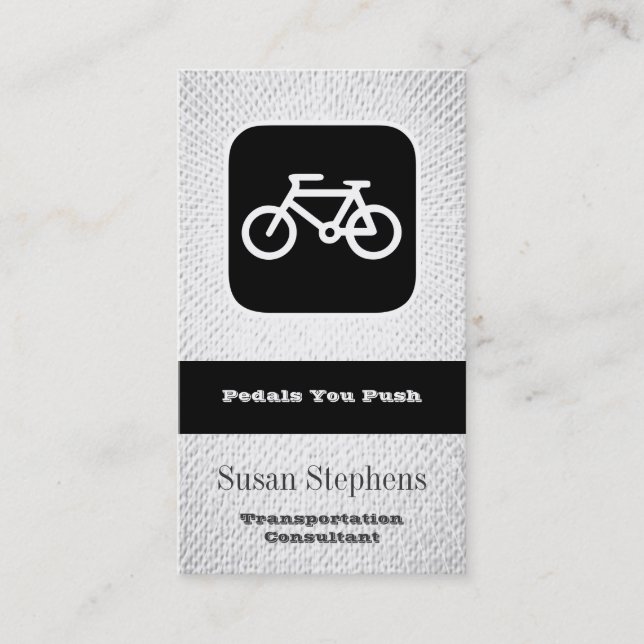 Modern Minimalist Bicycle Icon Networking Business Card (Front)