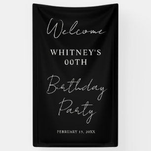 Modern Minimalist Birthday Party Banner