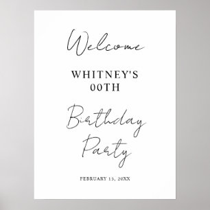 Modern Minimalist Birthday Party Poster