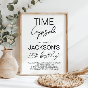 Modern Minimalist Birthday Time Capsule Sign