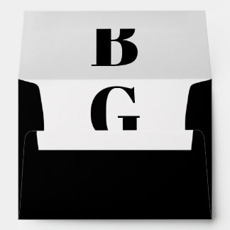 Modern Minimalist Black 5x7 Wedding Invitation Envelope