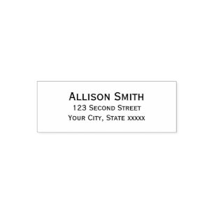 Modern Minimalist Black Address Self-inking Stamp
