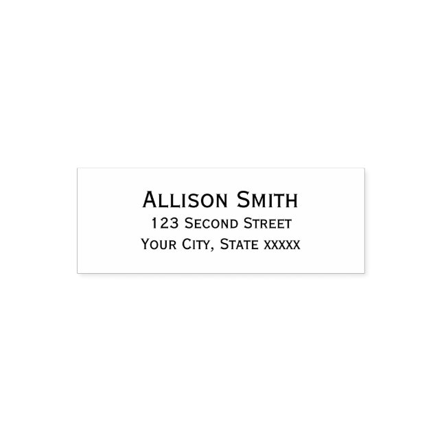 Modern Minimalist Black Address Self-inking Stamp (Design)