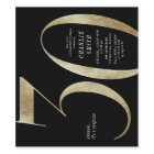 Modern minimalist black and gold 30th birthday