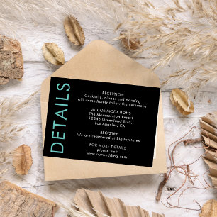 Modern Minimalist Black and Green Enclosure Card