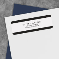 Modern Minimalist Black and Grey Address Labels