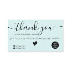 Modern minimalist black and teal order thank you