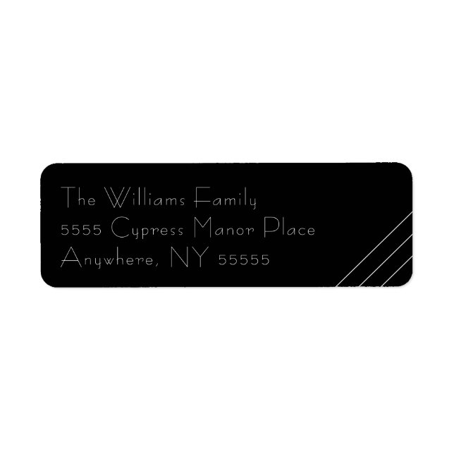 Modern Minimalist Black and White Address Label (Front)