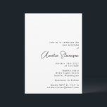 Modern Minimalist Black and White Bat Mitzvah Invitation<br><div class="desc">Modern Minimalist Black and White Bat Mitzvah Invitation</div>