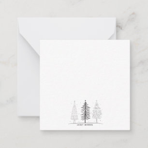 Modern Minimalist Black And White Christmas Tree Card