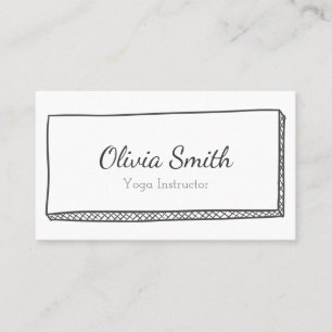 Modern Minimalist Black and White Doodle Business Card