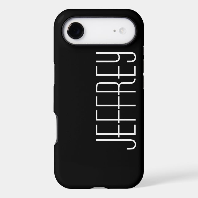 Modern Minimalist Black and White, Jumbo Name (Back)