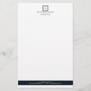 Modern Minimalist Black and White Logo Business Stationery